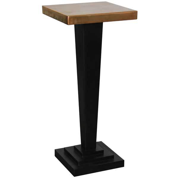 brasserie bar table with copper or brass top.copper bar table.copper table.